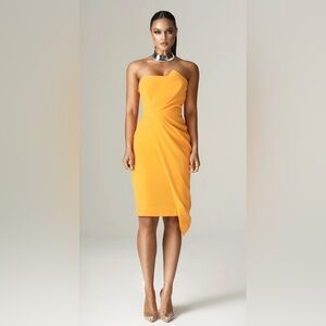 Alieva Eliana Strapless Dress - Orange